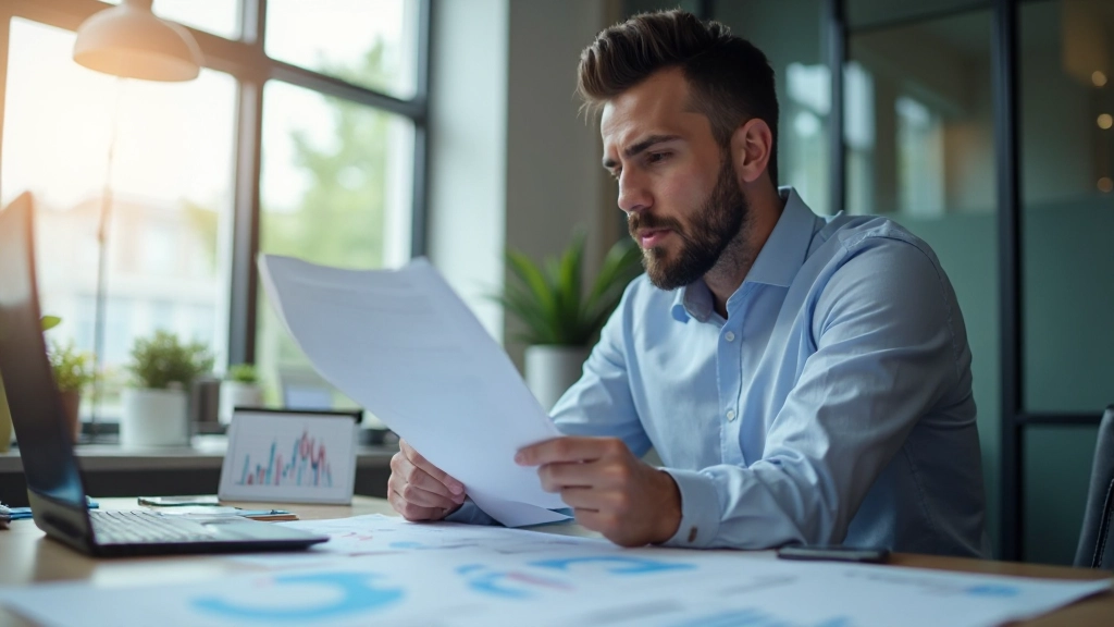 Профессиональное рабочее пространство с документами инвестиционного анализа и графиками