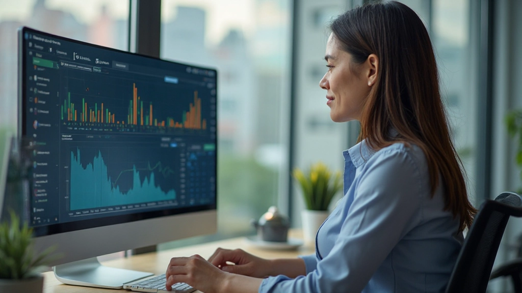 Таблица анализа портфеля с цветными диаграммами и расчетами риска на компьютере