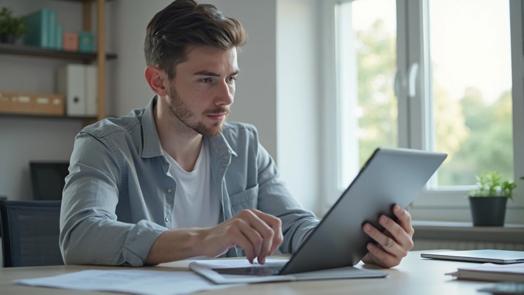 Профессиональное фото молодого инвестора с планом инвестирования